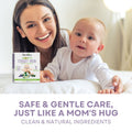 Herbion Baby Chest Rub provides safe and gentle care, just like a mom's hug. Clean and natural ingredients.