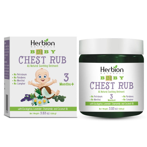Herbion Baby Chest Rub is an all-natural soothing ointment for babies 3 months and older