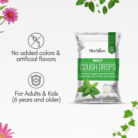 Herbion Naturals Cough Drops: No Added colors & artificial flavors, For adults and kids (6 years+)