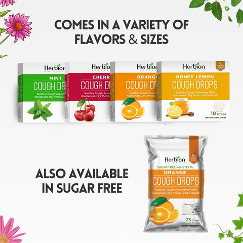 Herbion Naturals Cough Drops comes in a variety of flavors and sizes