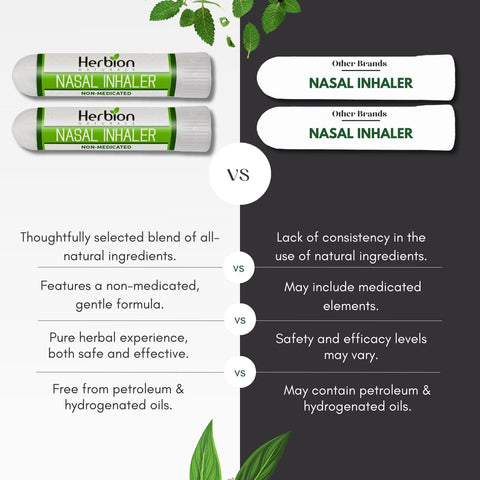 Herbion Nasal Inhaler provides a natural, non-medicated alternative with a gentle formula providing pure herbal experience