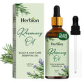 Herbion Naturals Rosemary Oil in glass bottle with dropper – with six other essential oils for hair growth, scalp stimulation, and aromatherapy