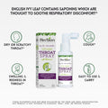 Herbion Ivy Leaf Throat Spray helps soothe dry or scratchy throat, cough, and swelling & redness in throat. 