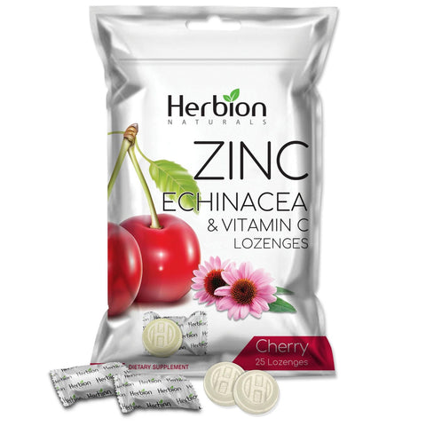 Herbion Zinc Echinacea and Vitamin C Lozenges is also available in Natural Cherry Flavor